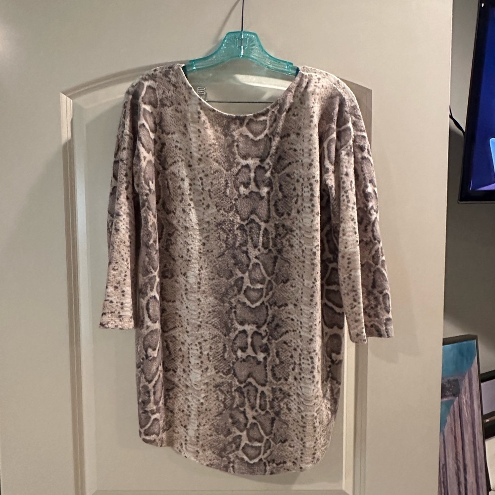 Cherish Brown Boxy 3/4 Sleeve Tunic